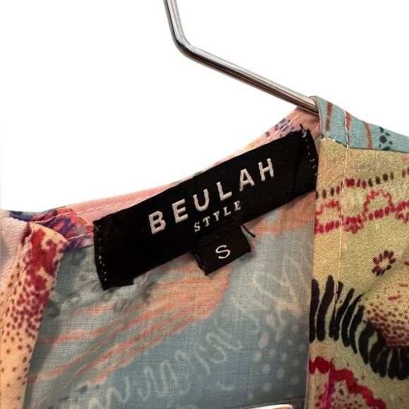 Beulah Patchwork Kimono Sleeve Maxi Dress Sun Dress S - Picture 4 of 5